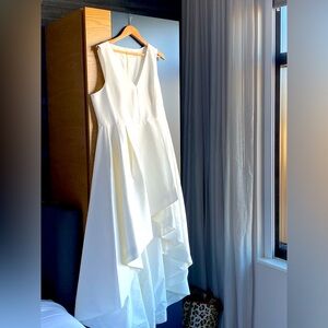 Calvin Klein Prom, Wedding or Rehearsal Gown Hi-Low White